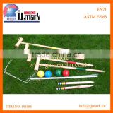 6-Player Wooden Croquet Set For Kids Outdoor Garden Game Educational Toys