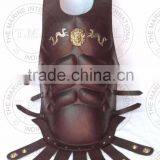 BROWN LEATHER MUSCLE ARMOR CUIRASS - GREEK MUSCLE ARMOUR LEATHER - COLLECTIBLE HALLOWEEN COSTUME thumbnail-3