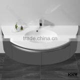Polyester PMMA Resin Stone White Glossy Wall Wash Sinks, Wall Mounted Hand Wash Sink