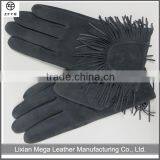 2016 Hot Selling Ladies Fashion Wear Suede Fringed Leather Gloves thumbnail-1