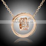 Fashion Jewelry 2015 18k Gold Plated Made With Austrian Crystal Alloy Rhinestone Heart Pendent Chain Necklace thumbnail-3