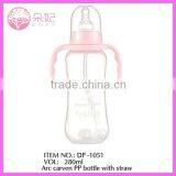 Factory Wholesale pp Feeding Bottle With Handle and Straw