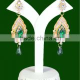 Gold Plated Cubic Zirconia Simulated Diamante Hot Elegant Stunning EARRINGS S176 Green