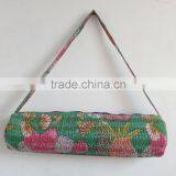 Satchel Shoulder Bag Hippie Embroidery Yoga Bag Kantha Yoga Bag Unisex Shoulder Bag Traditional Yoga Mat Bag Indian Ethnic Bag thumbnail-2