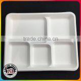 Disposbale Biodegradable Bagasse 5 Compartments Lunch Tray thumbnail-3