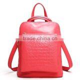 Oem China Supplier Women Crocodile Orange Leather Backpacks thumbnail-4