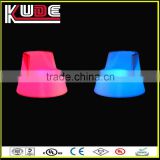 2015 modern and illuminated easy clean color changeable plastic stools with LED Lighting for coffee