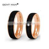 925 Silver Jewelry Wedding Rings for Couple Carbon Fiber Silver Wedding Rings Set for Couples thumbnail-1