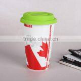 Flag Ceramic Coffee Cup With Food Grade Silicone Lid High Quality but Low Price Wholesale thumbnail-6