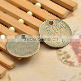 1000pcs Antique Green Zinc Alloy Personalized Round Charms for Bangle and Necklace thumbnail-3