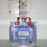 500ml Clear Square Glass Vodka Bottle With Cork thumbnail-1