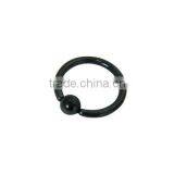 Anodized Black Titanium Captive Bead Ball Closure Ring (14 G) Body Piercing Jewelry thumbnail-1