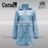 2016 New Style Women Leisure Long Raincoat Jacket With Hood thumbnail-1