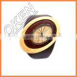 New High Quality Crystal Fashion Wooden Watches With Leather Band thumbnail-2