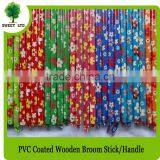 Cleaning Tools Mops Handle Colorful Fower Design Wood Broom Stick thumbnail-5