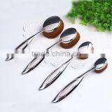 Plastic Electroplating Handle Material Smudge Brush,Angular Blush,Flat Brush Style Oval Gold Makeup Brushes thumbnail-6