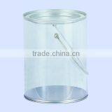 Clear PVC Plastic Pail Round Small Tin Bucket OEM Wholesale Pail With Handle