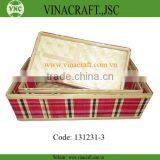 Red Bamboo Basket From Bamboo Mat thumbnail-1