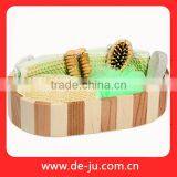 Natural Wooden Spa Seven Sisal Handle Wood Bath Set thumbnail-1