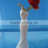 Novelty White Wedding Dress Shaped Ceramic Vase thumbnail-2