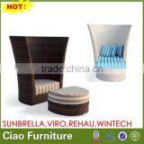 High Ending High Back Wicker Chair Outdoor Synthetic Rattan Day Bed Chair thumbnail-1