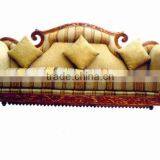 Soild Wood Carved Sofa, Solid Wood Sofa, Wood Frame Sofa, Indian Carved Sofa thumbnail-1