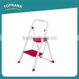 Household 2 Steps Folding Iron Ladder With Powder Coated