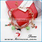 Christmas Snowman Gift Jewelry Bead Charm Bracelets With Christmas Elements thumbnail-4