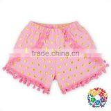 Summer Baby Toddler Girls' Polka Dot Pom Pom Trim Beach Shorts thumbnail-2