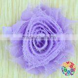 2015 Wholesale Beautiful Purple Artificial Chiffon Flower Shabby Flower Hair Clips For Kids & Girls thumbnail-2