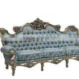 C-D1-2 Royal Luxury Fabric Couch Neoclassic Rococo Style French Solid Wood Fabric Sofa Chair Furniture thumbnail-1