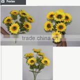 China Manufacturer Floral Foam Autumn Yellow Sunflower Artificial Flower thumbnail-4