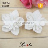 Lovely handmade white small pu flower for baby shoes
