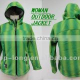 Ladies outdoor jacket with hood windproof waterproof