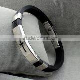 Colorful Silicone Stainless Steel Bracelets Diy Custom Logo Charms Silicone Bangle for Promotion Products thumbnail-4