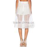 MGOO Top Sale Skirt Factory Sexy Transparent Skirts For Women White Organza High Waist Skirts 15145A253 thumbnail-5