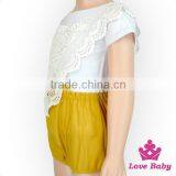 HYB143 Lovebaby Wholesale Hot Summer Lace & Cotton Rompers Pierced Pattern Girls Rompers Baby Summer Romper thumbnail-1