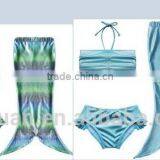 2017 Sexy Swimwear Custom Girl's 3pcs Mermaid Tail Rainbow Princess Bikini Children Bathing Suit Child Cute Swimsuit Kids thumbnail-2