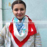 SSS83 Vintage Silk Scarf, Floral Print, 70s Flower Silk Scarf, Vintage Designer Scarf, , Large French Scarf thumbnail-5