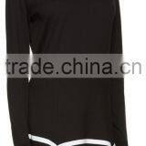 High Quality Wool Blended Crew Neck Heart Cut-Out Black Pullover for Women thumbnail-2
