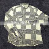 Mens Premium Two Pockets Grey White Checked Cotton Shirts thumbnail-1