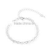 Iron Based Alloy Lobster Clasp Rolo Chain Bracelets Silver Plated thumbnail-1