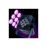 9pcs 3W High Brightness Tri-color LED Flat Par / LED Par / LED DMX Par