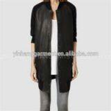 Womens Extend Leather Bomber Jacket