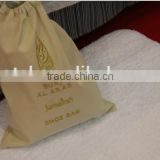 Cotton Fabric Bag Embroidery Logo Hotel Shoe Bag