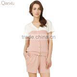New Arrival Qianxiu Women New Patchwork Cotton Fashion Pajamas Set