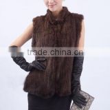 YR691 Ladies Fashion Luxury Style Best Quality Real Mink Knitted Vests