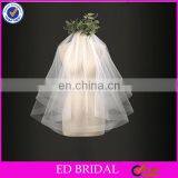 Unique Horsehair Trim One Layer Soft Tulle Fabric Short Wholesale Bridal Veil thumbnail-1