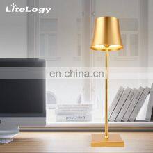 Poldina Mesun Metal Lampara Gold Alluminum Alloy Touch Led Desk Lamp With Usb Charging