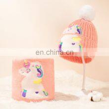 Winter Kids Hat Scarf Set Knit Fleece Lined Beanie Neck Warmer Scarf for Toddler Boys Girls Ages 6 Months to 4 Years thumbnail-2